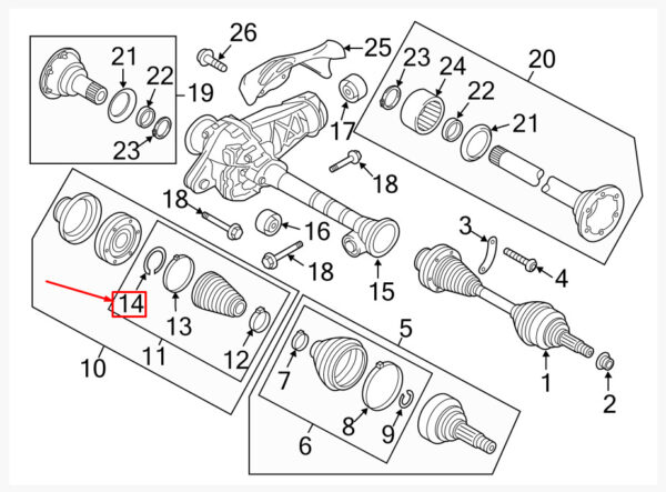 N0123741 - New Porsche Cayenne 92A Front Drive Shaft Inner Bracket Clip N0123741