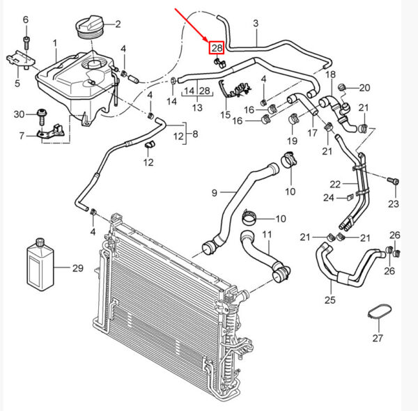 N10246401 - Porsche Cayenne 9PA coolant hose holder N10246401 NEW ORIGINAL