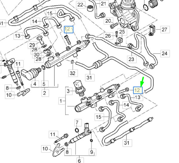 N91045502 - New Porsche Panamera 971 Fuel Rail Bolt N91045502 Genuine