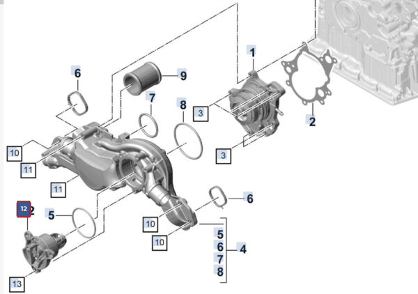 PAB121115A - Porsche Cayenne 9y0 Thermostat PAB121115A NEW ORIGINAL