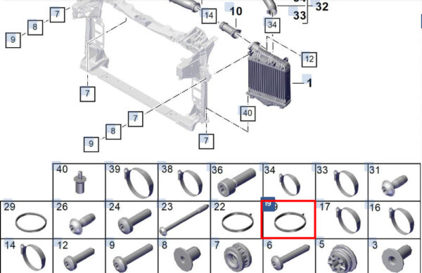 PAB13323700 - Porsche Cayenne 9Y0 intercooler gasket PAB13323700, original