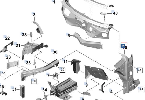 PAB809055GRV - Porsche Cayenne 9y0a-Pillar Reinforcement Front Left PAB809055 NEW Original