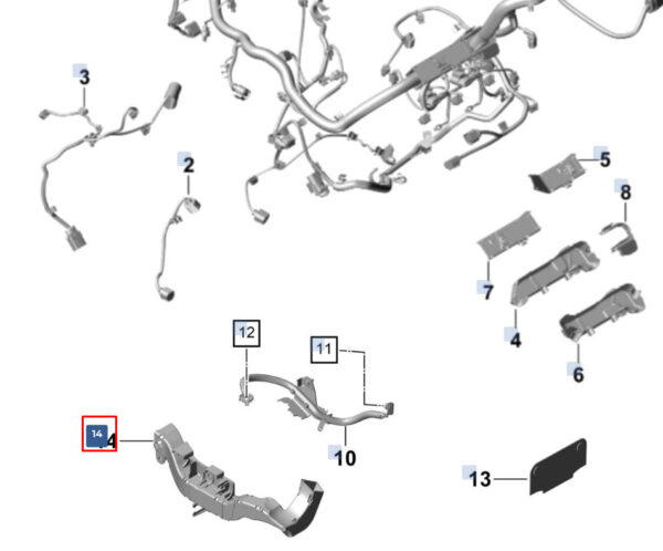 PAB971341 - Porsche Cayenne 9Y0 engine cable routing set PAB971341 NEW ORIGINAL