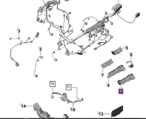 PAB97182120 - Porsche Cayenne 9y0 Engine Cable Routing PAB97182120 NEW ORIGINAL