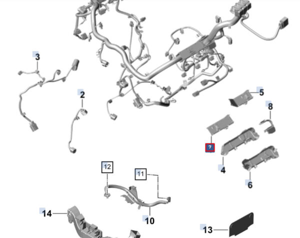 PAB97182130 - Porsche Cayenne 9y0 Engine Cable Routing PAB97182130 NEW ORIGINAL