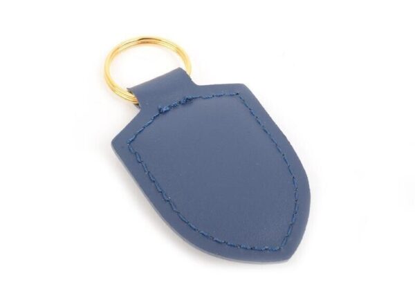 WAP0500950E - Porsche Blue Crest Genuine Leather Chain Keychain WAP0500950E