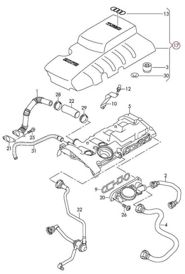 06F103925J - Audi A1 TT TTS MKII Engine Cover 06F103925J Original