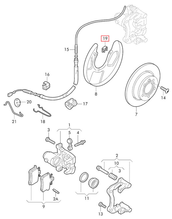 1H0609747 - Genuine VW Spring Clip 1H0609747