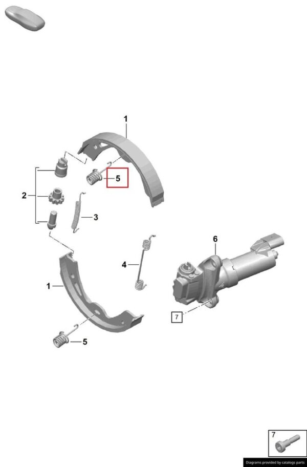 298609583 - Porsche rear parking brake skate compression spring