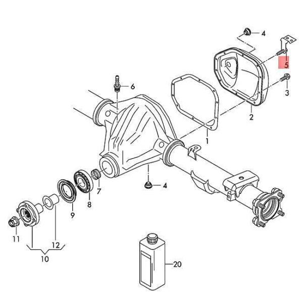 2H0598047 - OEM VW Amarok 2HA 2HB S1B Repair Kit For Breather Line Bracket 2H0598047