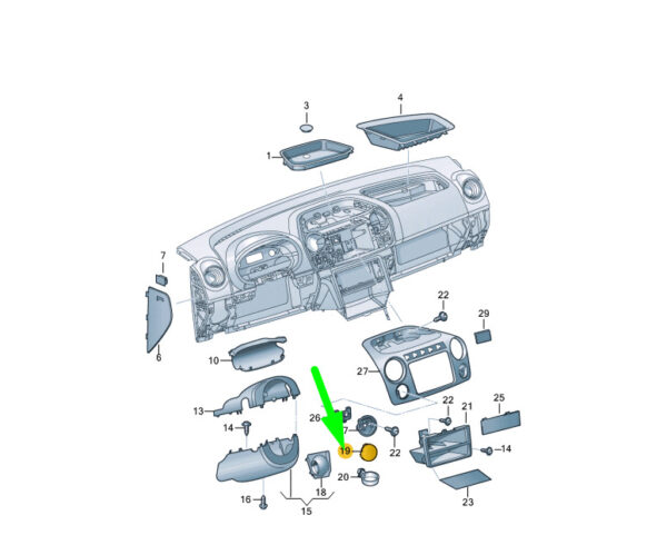 2H0857297A9B9 - VW Amarok Genuine Dash Cover 2H0857297A9B9