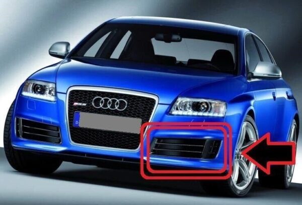 4F0807681KY9B - Audi RS6 C6 08-10 Lower Left Grille Front Bumper Black 4F0807681KY