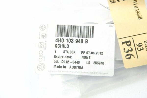 4H0103940B - Emblema 4H0103940B OEM originale AUDI A4 A5 A6 Q3 Q5 Quattro