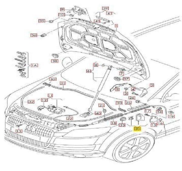 4L2823533A4PK - Audi VW Q7 06-16 TOUAREG 11-16 original black bonnet unlock handle 4L2