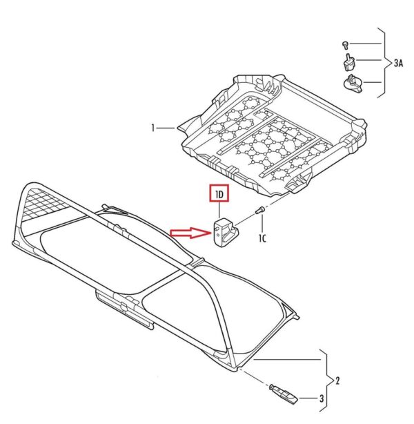 5C3862528B - VW Beetle Convertible Cabriolet Genuine Lid Lock 5C3862528B