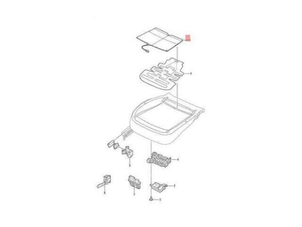 5C5959337 - VW Beetle Convertible 5C1 5C2 5C7 Seat Occupancy Sensor Inlaid Right Origin