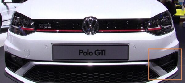 6C0854321GRU - VW POLO GTI 15-17 Front Bumper Lower Left Grille N/S Trim Primed