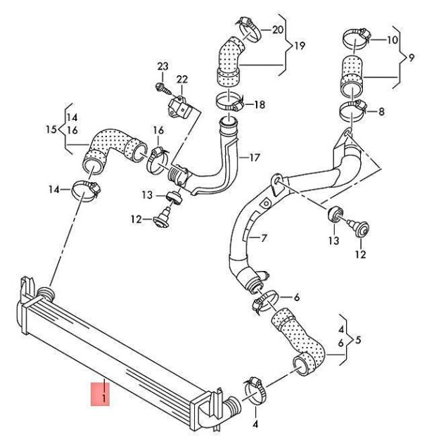 6R0145805 - OEM VW AUDI SEAT SKODA Polo Derby Vento-IND Charge Air Cooler 6R0145805