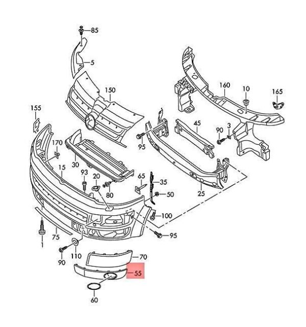 7E08074907G9 - OEM VW Campmobile Typ2 Transp. LT Transporter 7EA Trim Right 7E08074907G9