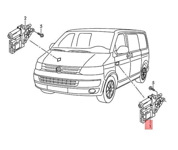 7E0959802BZ06 - OEM VW Campmobile Typ2 Transp. LT window regulator motor 7E0959802BZ06