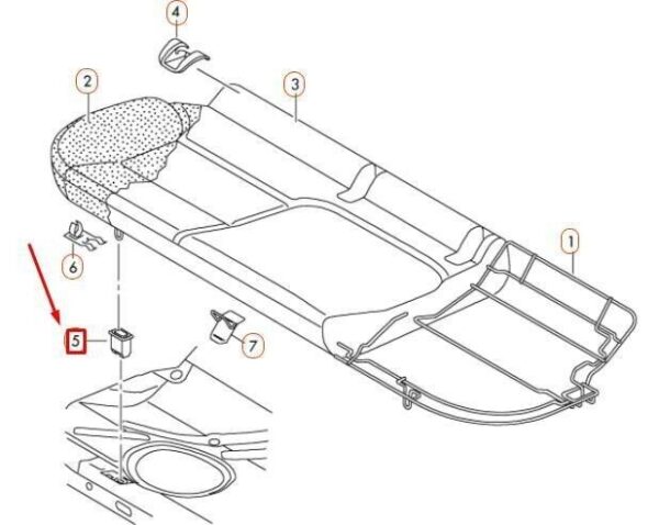8E5886373 - Original Audi 8E5886373 Pillow Frame Rubber