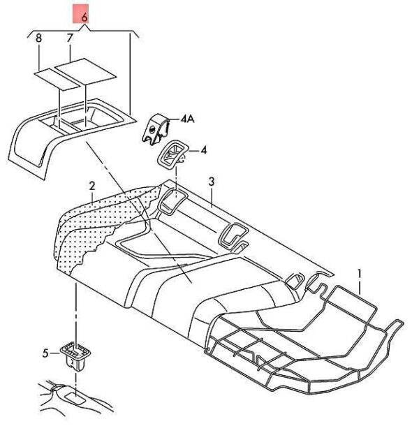 8F0885995A6PS - OEM AUDI A5 S5 Cabriolet Drinks Holder Black 8F0885995A6PS