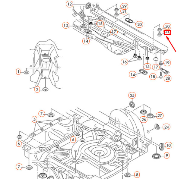 8N0804583 - Audi A3 8P TT 8N Docking Point 8N0804583 Original