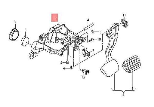 8R1721117 - OEM AUDI Q5 8RB Bracket For Pedal Cluster 8R1721117