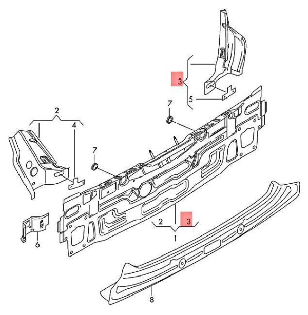 8V4813510 - OEM Connecting Piece Right AUDI A3 S3 Sportback Lim. Quattro. 8V4813510