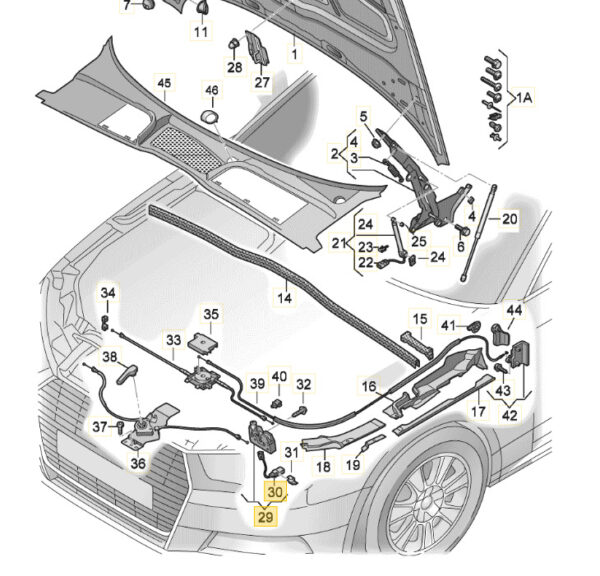 8W0823509D - Audi A4 B9 2015-2019 Engine Hood Lock Lock Genuine 8W0823509D