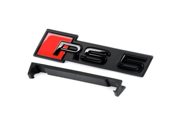 8W6853736CT94 - Audi RS5 'RS5' Original Glossy Black Front Radiator Grid Badge 8W6853736