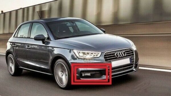 8XA807682C9B9 - Audi A1 2015-2018 O/S Right Bumper Fog Light Grille Surround Black Authentic
