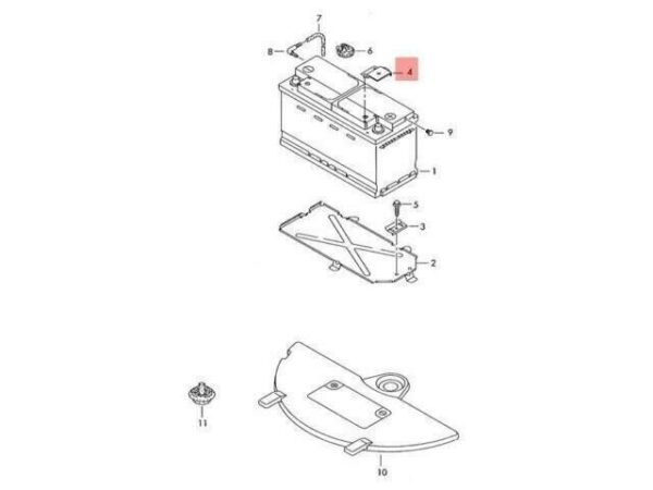 8Z0915429B - Audi A2 A4 B6 B7 Genuine 8Z0915429B Positive Terminal Cover Battery