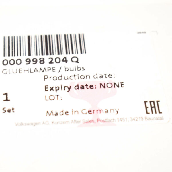 000998204Q - NEW VOLKSWAGEN POLO 6R HEADLIGHTS BULB SET H4 000998204Q GENUINE