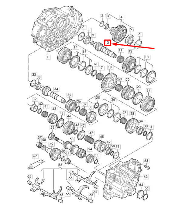 02M311205AF - Volkswagen Golf 5G MK7 output transmission shaft 02M311205AF, NEW, ORIGINAL