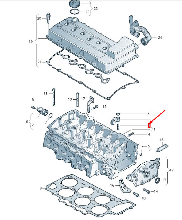 030103397A - NEW VW TOUAREG 7P MK2 CYLINDER HEAD THREAD PIN 030103397A ORIGINAL