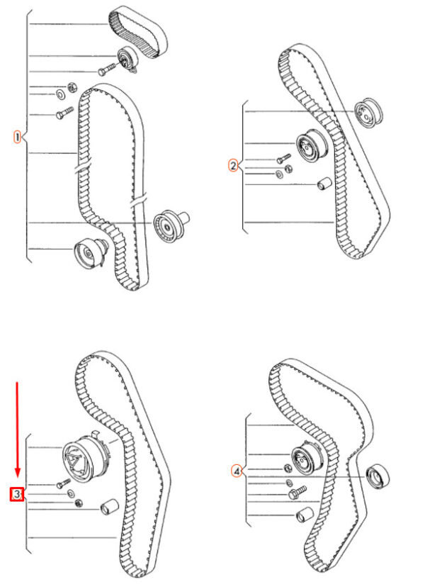 030198119B - NEW VOLKSWAGEN POLO 9N MK4 TIMING BELT REPAIR KIT 030198119B ORIGINAL