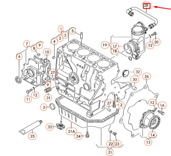 036103493BL - NEW VOLKSWAGEN BEETLE 9C ENGINE AIR HOSE 036103493BL ORIGINAL