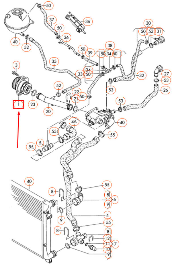 036121008MX - NEW VOLKSWAGEN GOLF 5K MK6 WATER PUMP 036121008M