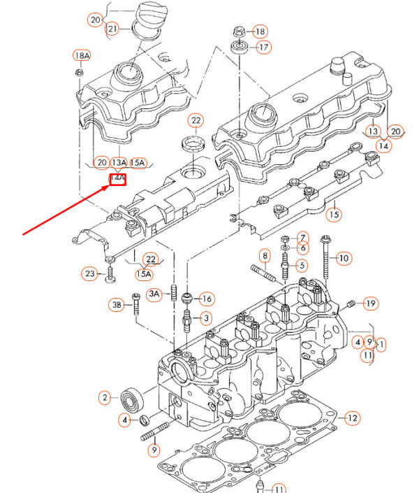 038103469E - Volkswagen BEETLE 9C cylinder head hood 038103469E NEW REAL