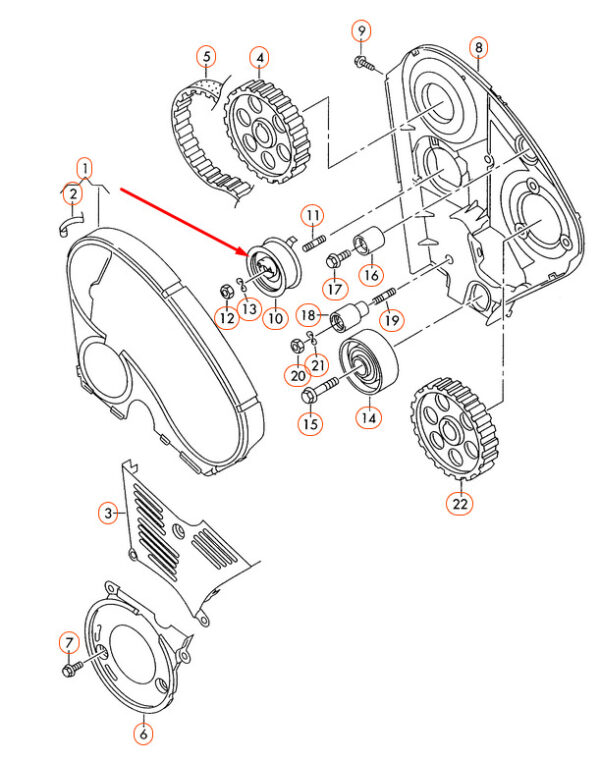 038109243N - NEW VOLKSWAGEN GOLF 5 TOOTH BELT TENSIONER 038109243N 1 9 DIESEL ORIGINAL
