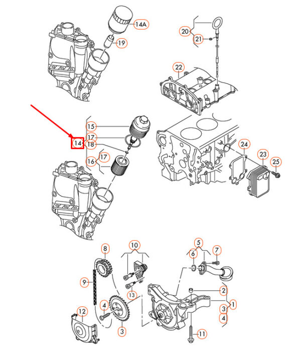 03C115403F - Volkswagen EOS Oil Filter 03C115403F NEW GENUINE