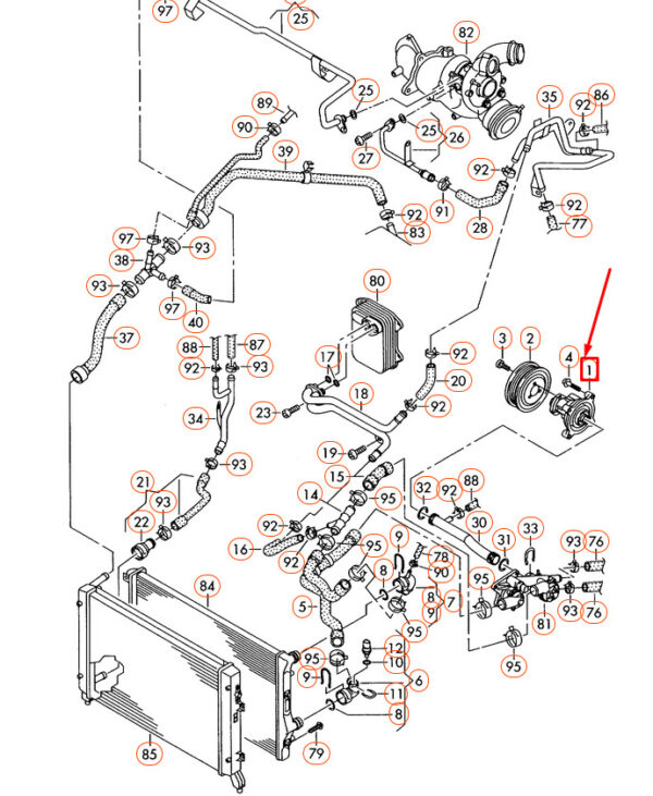 03C121008H - NEW JETTA A6 COOLANT PUMP 03C121008H ORIGINAL
