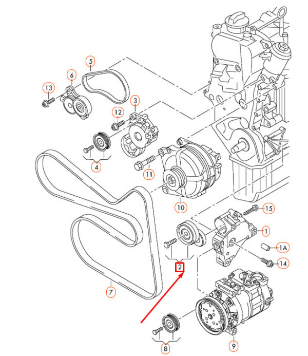 03C145299AF - NEW VW BEETLE A5 AUTOMATIC BELT TENSIONER 03C145299AF