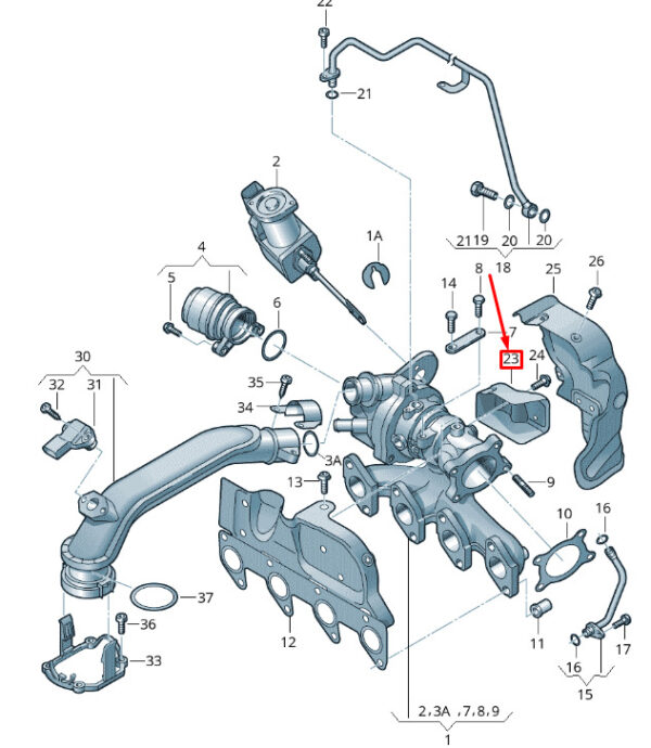 03F253041G - VW CADDY 2K MK3 exhaust manifold hot air guide plate 03F253041G NEW ORIGINAL