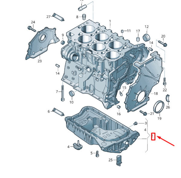 03H103601AJ - VW TOUAREG 7P MK2 engine oil pan with oil level sensor 03H103601AJ NEW original