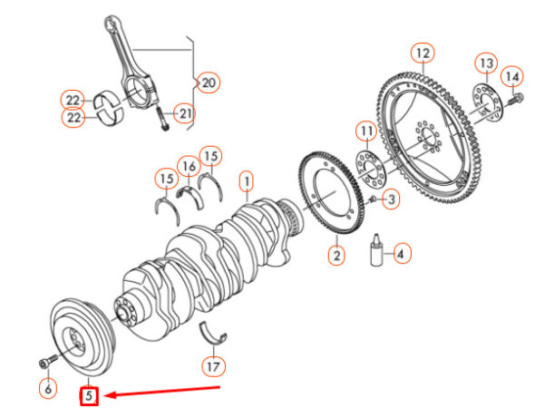 03H105243Q - NEW VW TOUAREG 7P ENGINE CRANKSHAFT PULLEY VIBRATION DAMPER 03H105243Q ORIGINAL