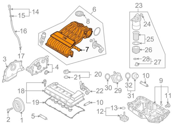 03H133237B - NEW VW PASSAT B6 3C INTAKE MANIFOLD GASKET 03H133237B 3 6 PETROL ORIGINAL