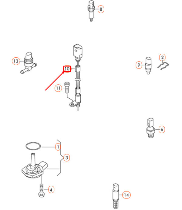 03H919501A - NEW VOLKSWAGEN TOUAREG 7P MK2 COOLANT TEMPERATURE SENSOR 03H919501A ORIGINAL