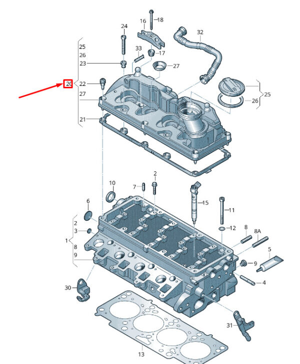 03L103469G - New VW TRANSPORTER VI T6 Cylinder Head Cover 03L103469G